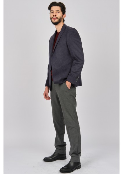 Erkek Slim Fit Spor Yün Ceket 0141004 Lacivert fiyatları