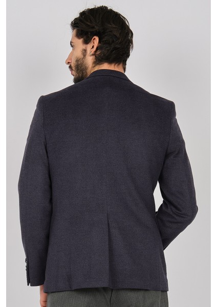 Erkek Slim Fit Spor Yün Ceket 0141004 Lacivert indirimleri