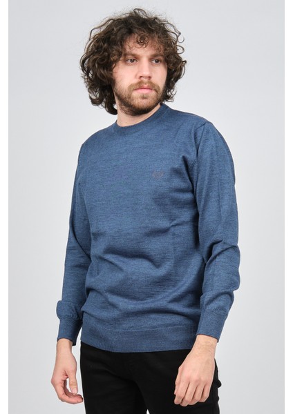 Erkek Bisiklet Yaka Yün Kazak 1572019 Indigo