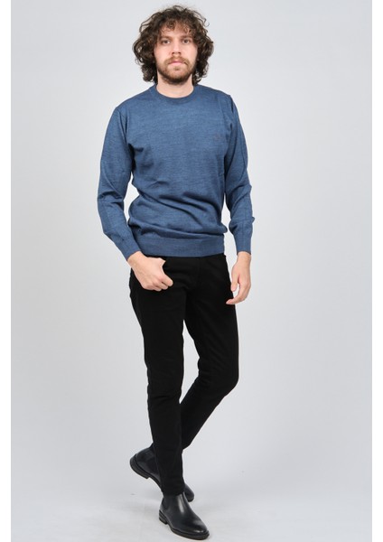 Erkek Bisiklet Yaka Yün Kazak 1572019 Indigo fiyatları