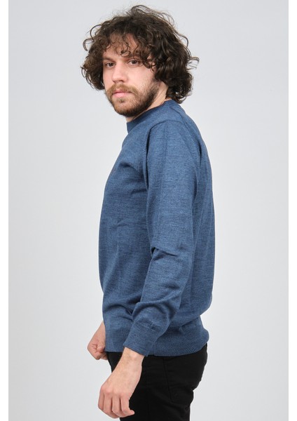 Erkek Bisiklet Yaka Yün Kazak 1572019 Indigo fırsatları