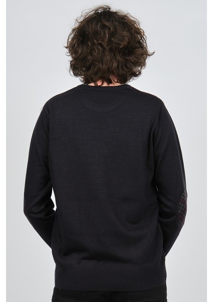 Erkek Desenli Bisiklet Yaka Kazak Füme indirimleri