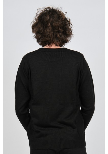 Erkek Çizgili Desenli Bisiklet Yaka Kazak 1579330 Bordo indirimleri