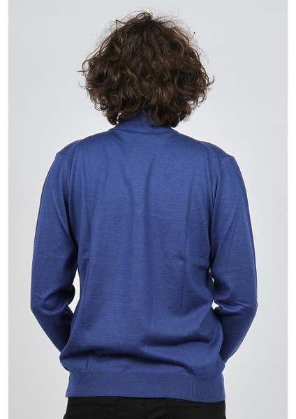 Erkek Yarım Balıkçı Yün Kazak 1572020 Saks indirimleri