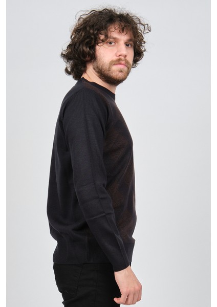 Erkek Desenli Bisiklet Yaka Kazak 1579329 Kahverengi fırsatları