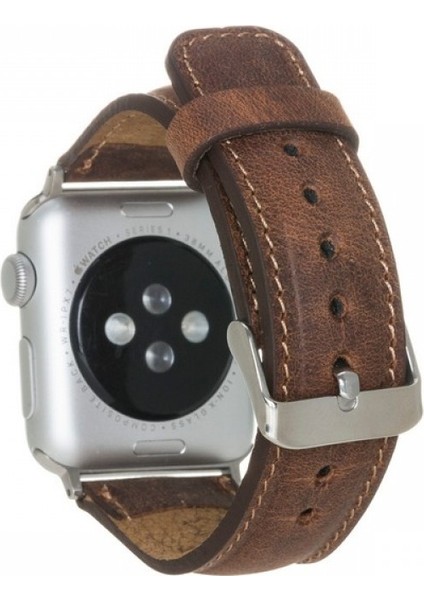 Apple Watch Uyumlu Deri Kordon 38-40-41MM G2 Kahverengi