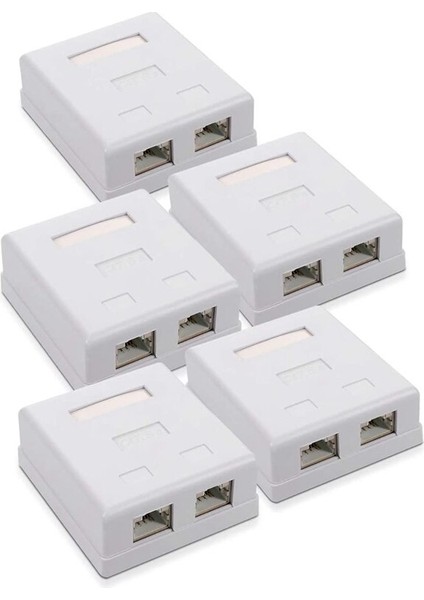 3C Store RJ45 Ağ Soketi - Ağ Kablosu Içın CAT6A Ethernet Lan Kablosu Bağlantı Noktalı Korumalı Yüzeye Monte Çıft Duvar Soketi (Yurt Dışından)