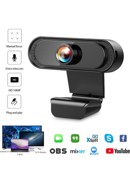 3C Store USB 2.0 Orijinal Full Hd 1080P Webcam Kamera Dijital Web Kamera, Mircophone ile Pc Bilgisayar Dizüstü Bilgisayar Webcam Kamera (Yurt Dışından)