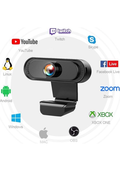 3C Store USB 2.0 Orijinal Full Hd 1080P Webcam Kamera Dijital Web Kamera, Mircophone ile Pc Bilgisayar Dizüstü Bilgisayar Webcam Kamera (Yurt Dışından)