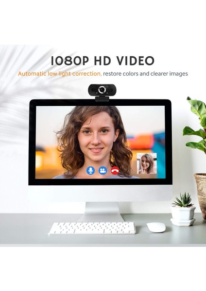 3C Store Web Kamerası Full Hd 1080P Mikrofonlu Web Kamerası Pc Bilgisayar Içın Web USB Cam Web Kamerası Canlı Görüntülü Arama Çalışması Yeni Gemi (Yurt Dışından)