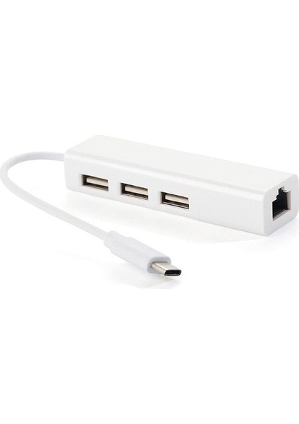 3C Store 3 Portlu USB Gigabit Ethernet USB C Hub 2.0 RJ45 Lan Ağ Kartı Usb'den Ethernet Adaptörüne Ios Pc Içın RTL8152 Hub (Yurt Dışından)