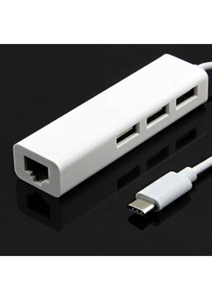 3C Store 3 Portlu USB Gigabit Ethernet USB C Hub 2.0 RJ45 Lan Ağ Kartı Usb'den Ethernet Adaptörüne Ios Pc Içın RTL8152 Hub (Yurt Dışından)