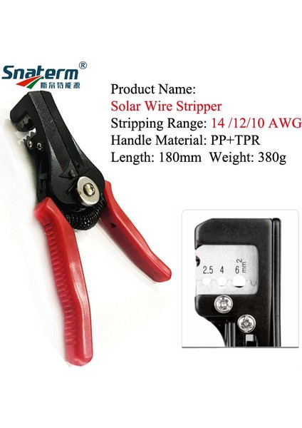 3C Store Sıkma Pensesi Eş Paneli Pv Terminali Kablo Konektörü Crimper Aracı 2.5-6mm2, Eş Konnektörü Içın 14-10AWG (Yurt Dışından)