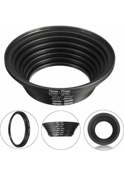 7 Adet Fotoğraf Lens Filtre Halkası Adaptörü Step Up Açık Kamera Alüminyum Alaşımlı Profesyonel Mini 49-77MM Halka Adaptörü (Yurt Dışından)