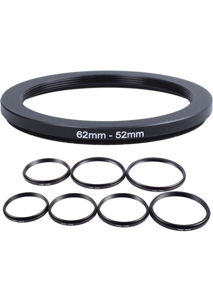 1x 62MM-52MM 62MM - 52MM Siyah Adım Aşağı Halka Adaptörü ve 7x Filtre Adaptörü Kamera Lens Filtresi Adım Aşağı Halka Adaptörü (Yurt Dışından)