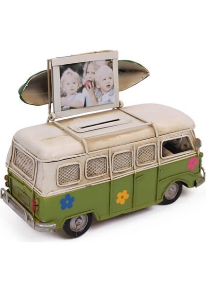 Dekoratif Metal Minibüs Çerçeveli ve Kumbaralı 1204E-3098SS fiyatları