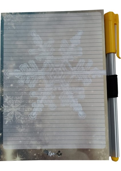 Nurçe Kartanesi Çizgili Kalemli Not Defteri Bloknot Memopad