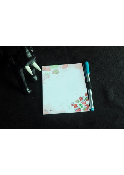 Çilek Yeni Yıl Düz Kalemli Not Defteri Bloknot Memopad