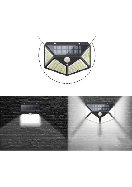 2'li 100 LED Güneş Işığı Hareket Sensörlü Dış Mekan Solar Lamba (Yurt Dışından)
