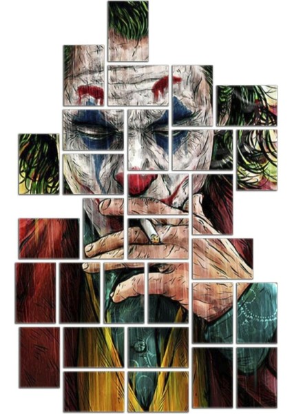 Nt Handmade 30 Parça Puzzle Tablo Seti Joker Salon Otuma Odası Yatak Odası Çocuk Odası Için Mdf Duvar Dekoru 90 x 75 cm