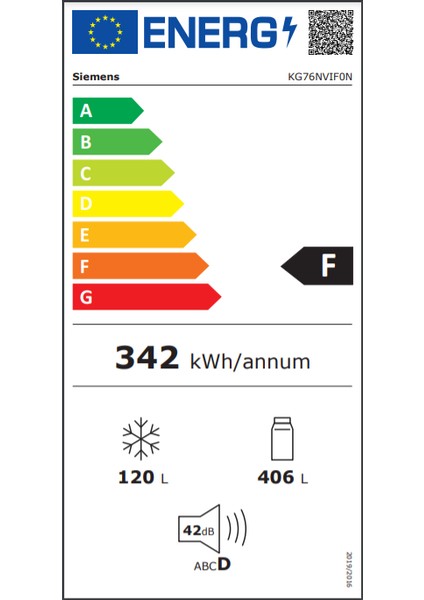 KG76NVIF0N 526 L Kombi No Frost Buzdolabı