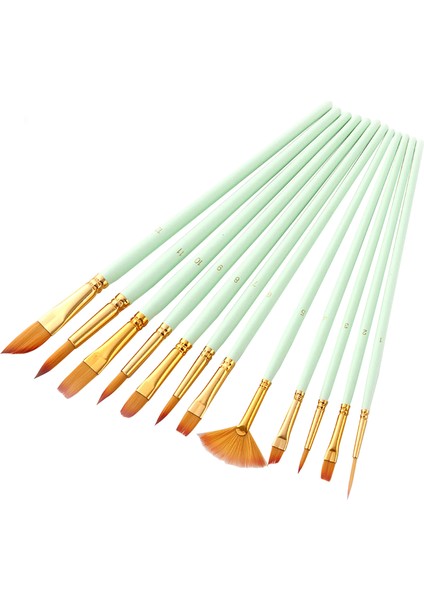 12 Adet Boya Fırçaları Set Kiti Naylon Saçlar ile Çoklu(Yurt Dışından)