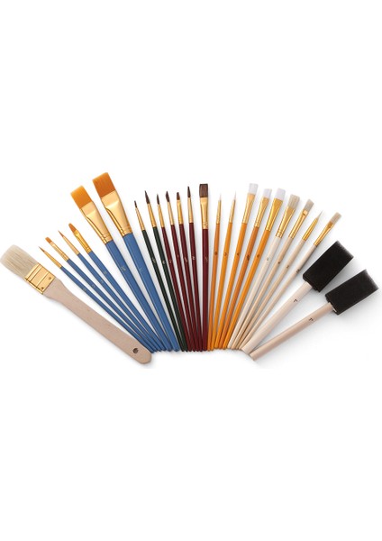 Beauty Life 25 Adet Boya Fırçaları Set Paintbrushes Başlangıç Kiti