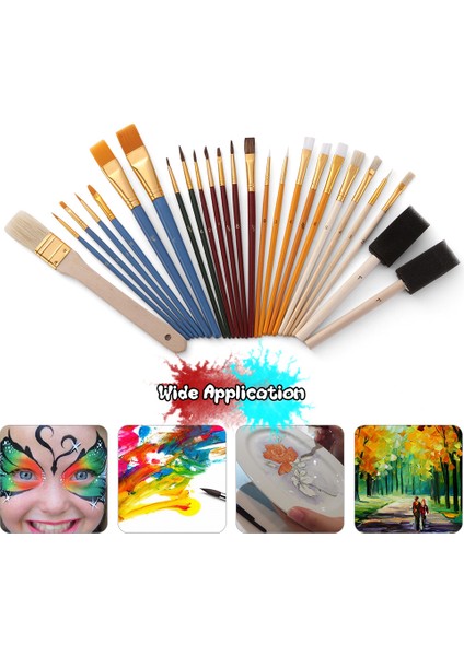 Beauty Life 25 Adet Boya Fırçaları Set Paintbrushes Başlangıç Kiti