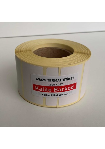 45X25 Termal Etiket 6 Rulo Barkod Etiketi