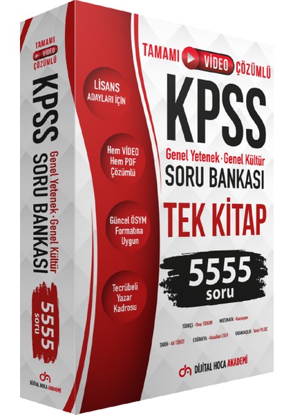 2022 KPSS Genel Yetenek Genel Kültür Tamamı Çözümlü 5555 Soru Bankası Tek Kitap