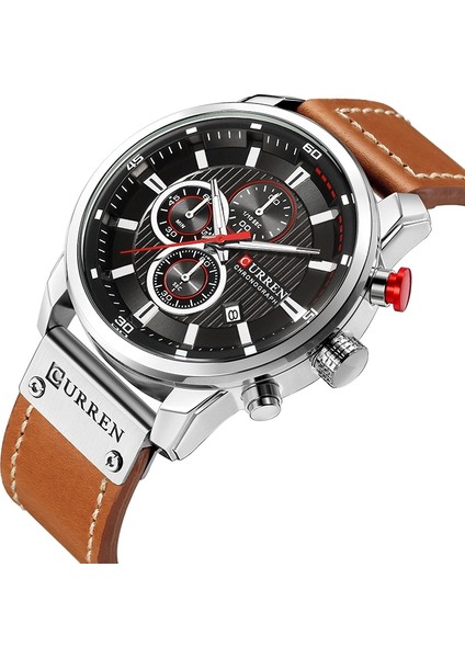 Cagarny 6882 Moda Su Geçirmez Polikromatik Metal Kabuk Kuvars Izle Deri Bileklik Kahverengi Gümüş ile (Yurt Dışından) modelleri