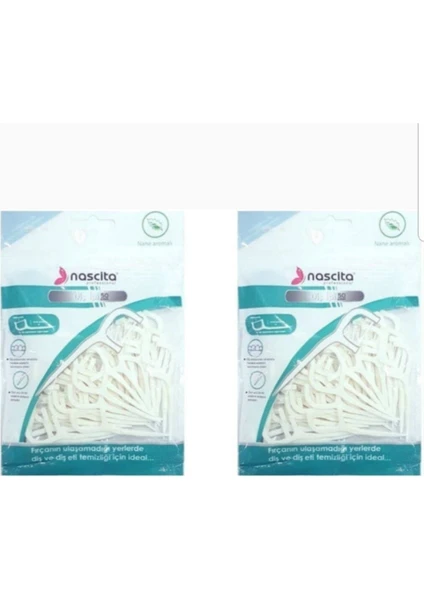 Nane Aromalı Çift Taraflı Kürdanlı Diş Ipi 50'li x 2 Paket