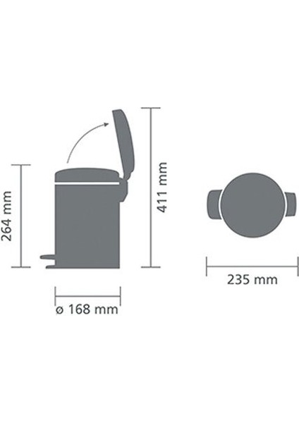 Bra 113321 Newicon Mat Siyah Çöp Kov.3l