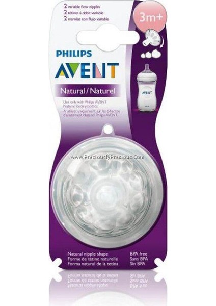 SCF045/27 Natural Biberon Emziği, Akış Ayarlı, 3m+ 2'li