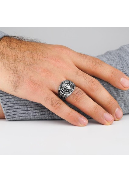 925 Ayar Gümüş Aslan Motifli Taşsız Erkek Yüzük fiyatları
