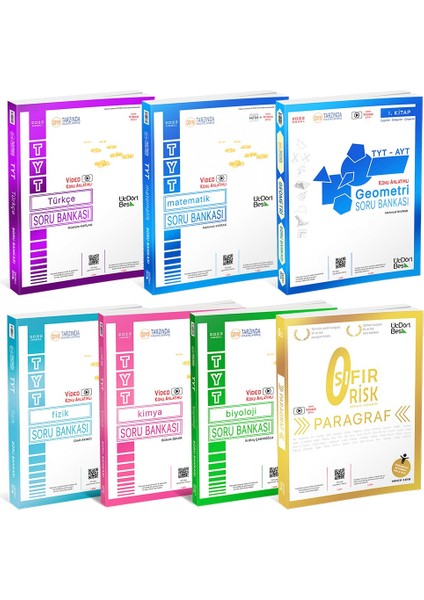 2022 TYT Türkçe Matematik Geometri Fizik Kimya Biyoloji Paragraf Soru Seti (7 Kitap)