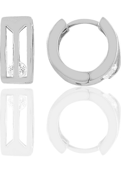 Gümüş Trend Halka Küpe
