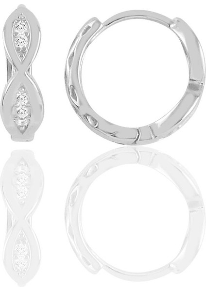 Gümüş Sonsuzluk Halka Küpe