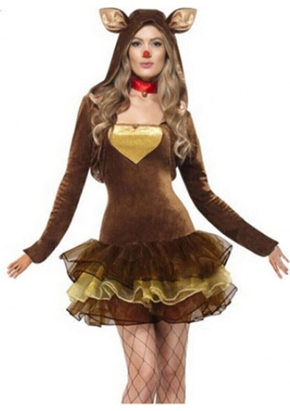 Yetişkin Geyik Kadın Kostümü