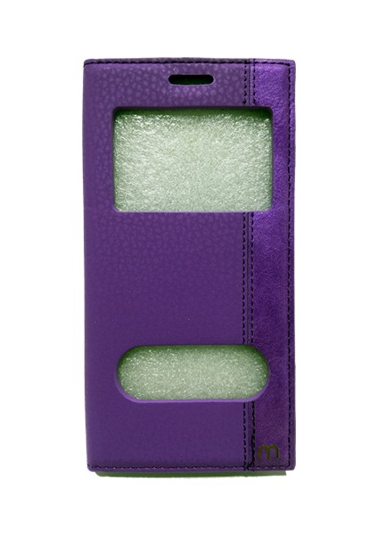 Samsung Galaxy J3 Pro Pencereli Kapaklı Magnum Kılıf - Mor