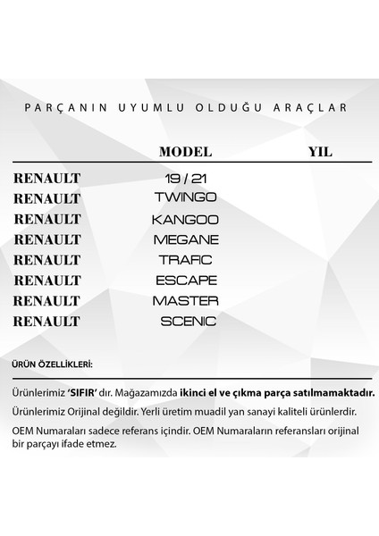 Alpha Auto Part Renault Clio, Nissan Micra Için Çamurluk Sinyali 2'li - Sarı