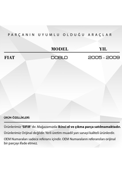 Alpha Auto Part Fiat Doblo Için Sürgülü Cam Açma Mandalı - Sağ -