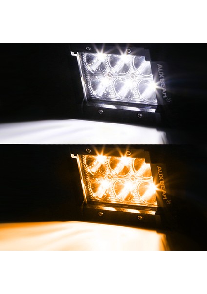 Off Road Motosiklet LED 2'li 18W Çift Sıra 12 LED 10 cm Beyaz Turuncu modelleri