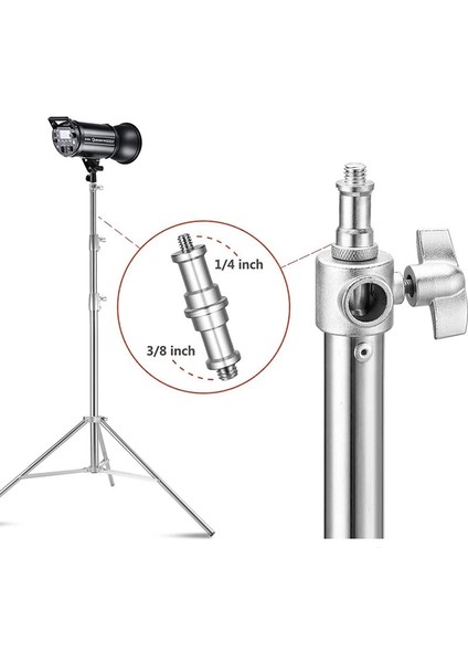 LS-400 Plus Kalın Metal Işık Ayağı Gümüş 4 Metre