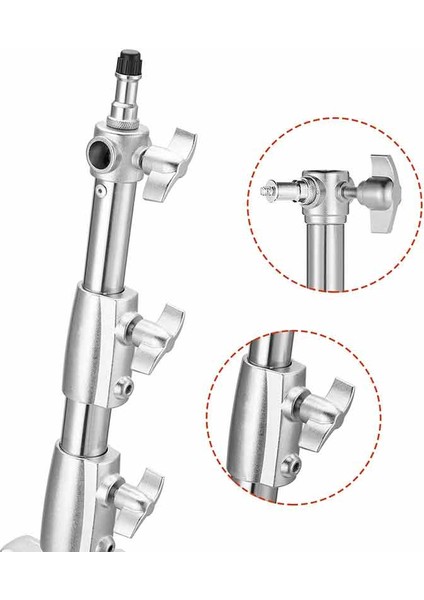 LS-400 Plus Kalın Metal Işık Ayağı Gümüş 4 Metre modelleri