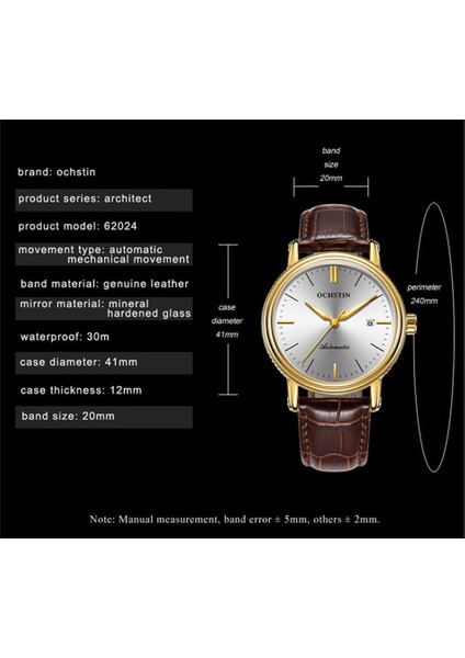 Ochstın 6105 Su Geçirmez Chronograph Kuvars Izle (Kahve) (Yurt Dışından)