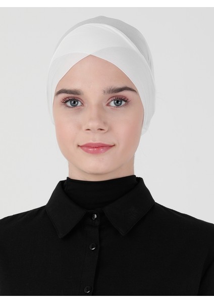 Nefes Alan Kumaş Pratik Çapraz Boru Bone - 10 Açık Vizon - Ecardin modelleri