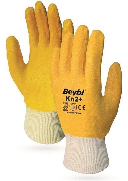 Kn2 Plus Sarı Nitril Iş Eldiveni 9 Beden - 12 Çift
