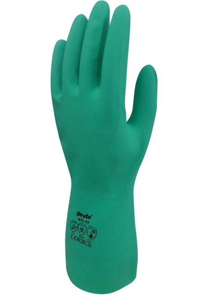 Korun Yeşil Nitril Kimyasal Eldiven 33CM 9 Beden- 12 Çift modelleri