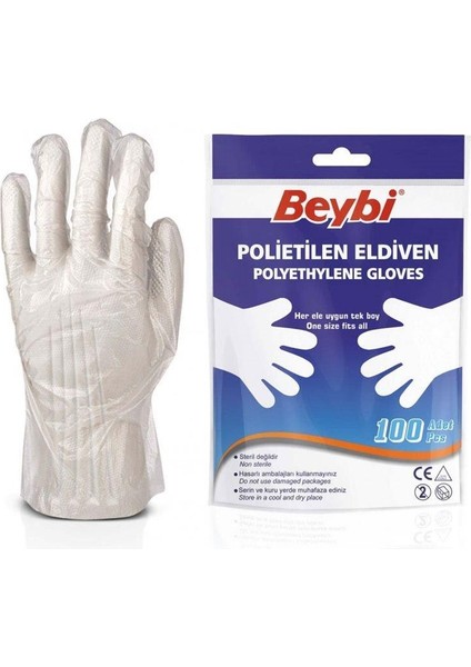 Pet (Polietilen) Şeffaf Eldiven 100 Lü Paket - 25 Paket